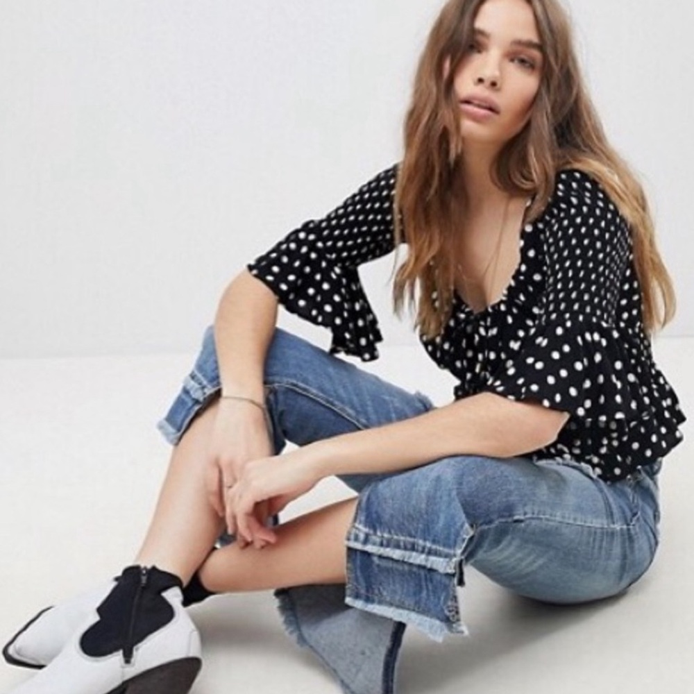 Free people polka dot blouse